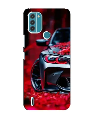 Чохол для Nokia C31 з картинкою «Спортивна BMW та квіти»