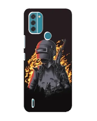 Чохол для Nokia C31 з картинкою «PUBG — вогняний силует»