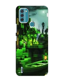 Чехол для Nokia C31 с картинкой «Minecraft лесной пейзаж»