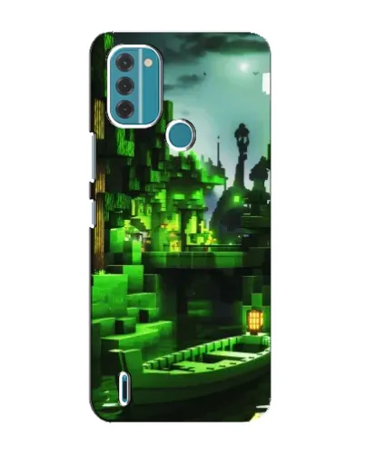 Чохол для Nokia C31 з картинкою «Minecraft лісовий пейзаж»