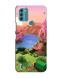 Чохол для Nokia C31 з картинкою «Рожеве дерево Minecraft»