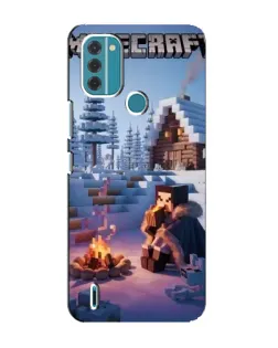 Чохол для Nokia C31 з картинкою «Зимовий Minecraft»
