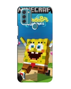 Чехол для Nokia C31 с картинкой «Губка Боб Minecraft»
