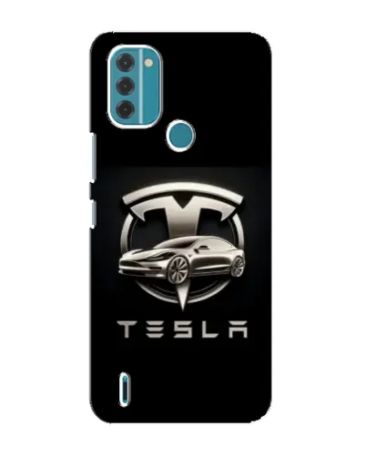 Чохол для Nokia C31 з картинкою «Tesla — срібне авто»