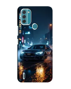 Чехол для Nokia C31 с картинкой «Ночной город и Audi»
