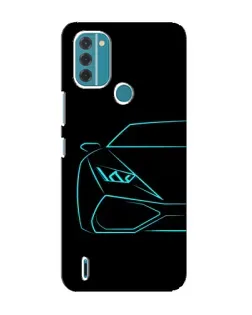 Чохол для Nokia C31 з картинкою «Блакитний силует Lamborghini»