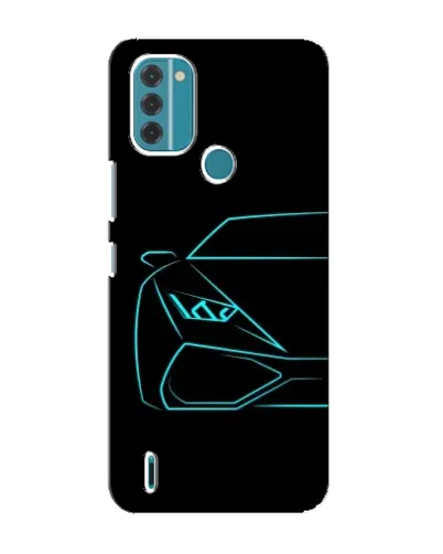 Чохол для Nokia C31 з картинкою «Блакитний силует Lamborghini»
