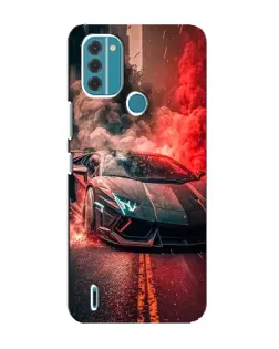 Чохол для Nokia C31 з картинкою «Lamborghini червоний дим»