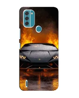 Чохол для Nokia C31 з картинкою «Lamborghini у вогні»