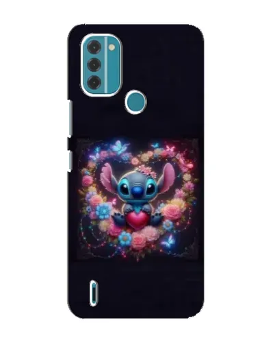 Чехол для Nokia C31 с картинкой «Stitch в цветах»