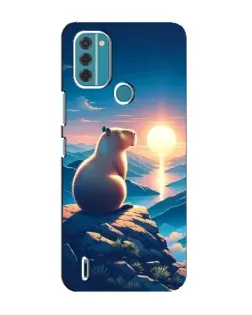 Чохол для Nokia C31 з картинкою «Захід сонця з капібарою»