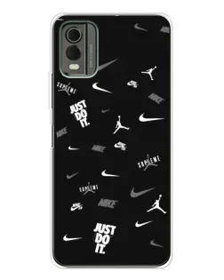 Чохол для Nokia C32 з картинкою «Nike Black Pattern»