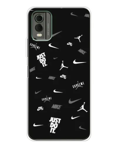 Чохол для Nokia C32 з картинкою «Nike Black Pattern»