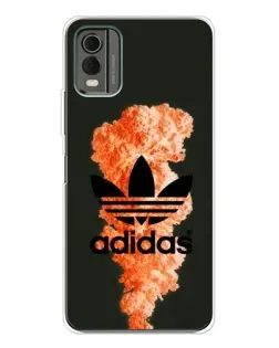 Чохол для Nokia C32 з картинкою «Помаранчевий дим Adidas»
