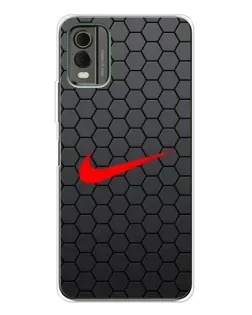 Чохол для Nokia C32 з картинкою «Nike — карбонова сітка»