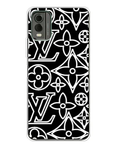 Чехол для Nokia C32 с картинкой «Черно-белый узор LV» Чехол для Nokia C32 с картинкой «Черно-белый узор LV»
