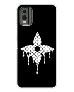 Чехол для Nokia C32 с картинкой «Цветочная монограмма»