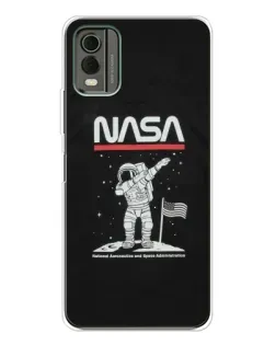 Чохол для Nokia C32 з картинкою «NASA — крокуємо по Місяцю»