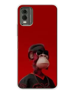 Чохол для Nokia C32 з картинкою «Bored Ape в червоному»