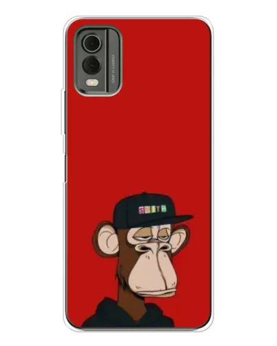 Чохол для Nokia C32 з картинкою «Bored Ape — червоний фон»
