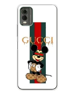 Чохол для Nokia C32 з картинкою «Міккі Маус Gucci — смуги»