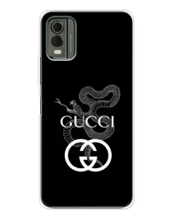 Чохол для Nokia C32 з картинкою «Gucci — срібна змія»