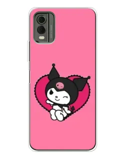 Чехол для Nokia C32 с картинкой «Kuromi — любовь в сердце»