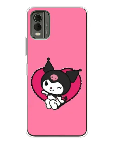 Чехол для Nokia C32 с картинкой «Kuromi — любовь в сердце»