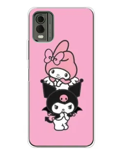 Чехол для Nokia C32 с картинкой «My Melody и Kuromi»