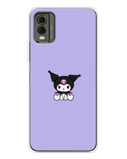 Чехол для Nokia C32 с картинкой «Kuromi — фиолетовый минимализм»