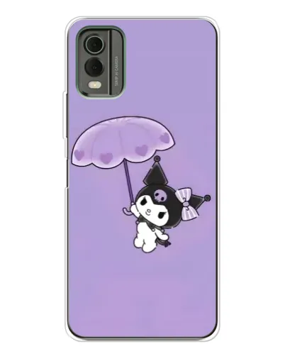Чехол для Nokia C32 с картинкой «Kuromi с зонтиком»