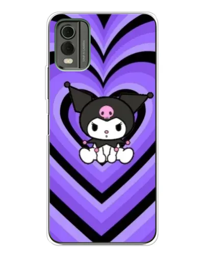 Чехол для Nokia C32 с картинкой «Kuromi и фиолетовые сердца»