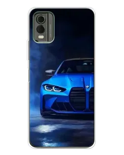 Чохол для Nokia C32 з картинкою «Блакитна BMW M4»