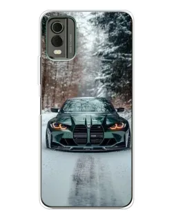 Чохол для Nokia C32 з картинкою «BMW у зимовому лісі»