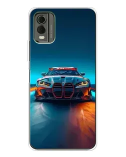Чехол для Nokia C32 с картинкой «BMW — огни неона» Чехол для Nokia C32 с картинкой «BMW — огни неона»