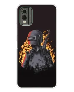 Чохол для Nokia C32 з картинкою «PUBG — вогняний силует»
