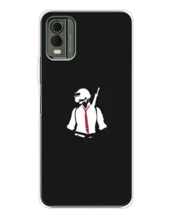 Чохол для Nokia C32 з картинкою «PUBG — силует воїна»