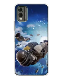 Чохол для Nokia C32 з картинкою «Десант PUBG — стрибок»