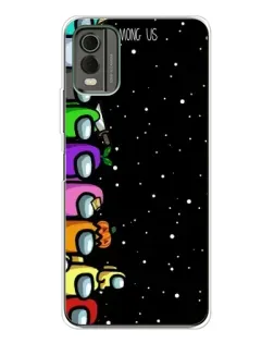 Чехол для Nokia C32 с картинкой «Команда Among Us»