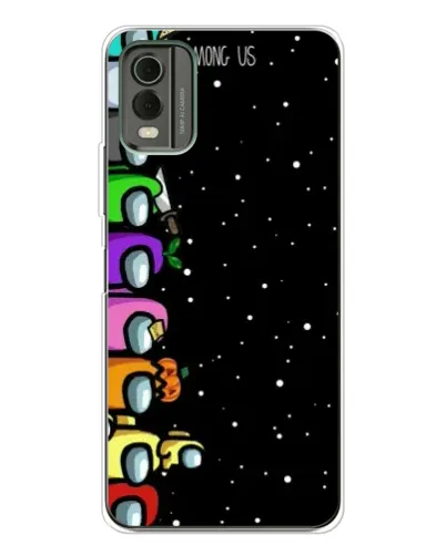 Чехол для Nokia C32 с картинкой «Команда Among Us»