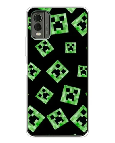 Чехол для Nokia C32 с картинкой «Паттерн с криперами» Чехол для Nokia C32 с картинкой «Паттерн с криперами»