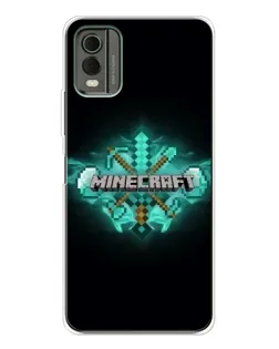 Чехол для Nokia C32 с картинкой «Minecraft Diamond лого»