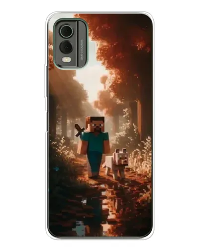 Чехол для Nokia C32 с картинкой «Стив в лесу» Чехол для Nokia C32 с картинкой «Стив в лесу»