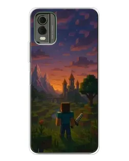 Чехол для Nokia C32 с картинкой «Стив у башни»
