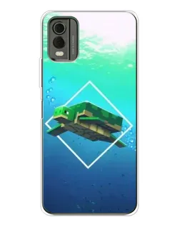Чехол для Nokia C32 с картинкой «Черепаха Minecraft»