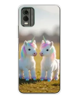 Чохол для Nokia C32 з картинкою «Пара єдинорогів»