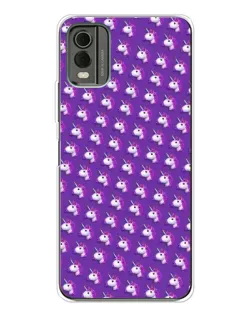 Чохол для Nokia C32 з картинкою «Єдинороги на фіолетовому»