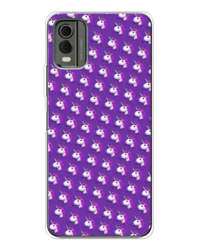 Чохол для Nokia C32 з картинкою «Єдинороги на фіолетовому»