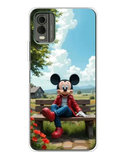 Чехол для Nokia C32 с картинкой «Микки на скамейке»