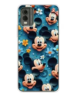 Чехол для Nokia C32 с картинкой «Паттерн Микки и Минни»